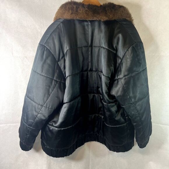 Greg Bell Faux Fur Collar Coat Black with Brown Fur Size‎ Small - Picture 2 of 13